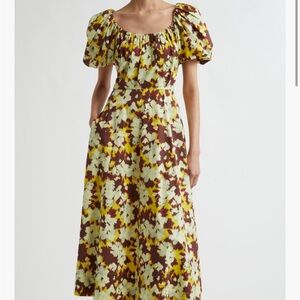 Ulla Johnson Imara Poplin A-Line Floral Dress